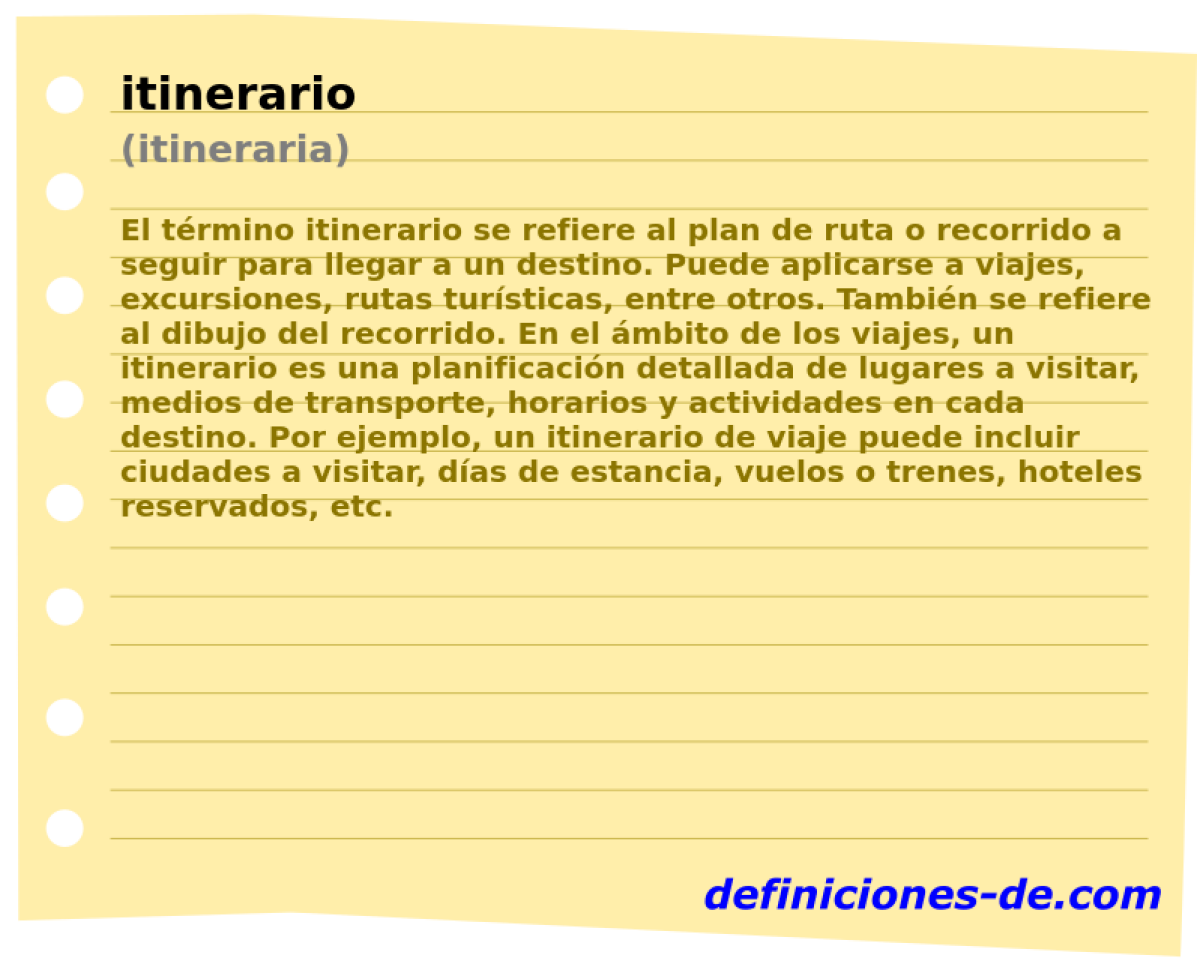 itinerario (itineraria)