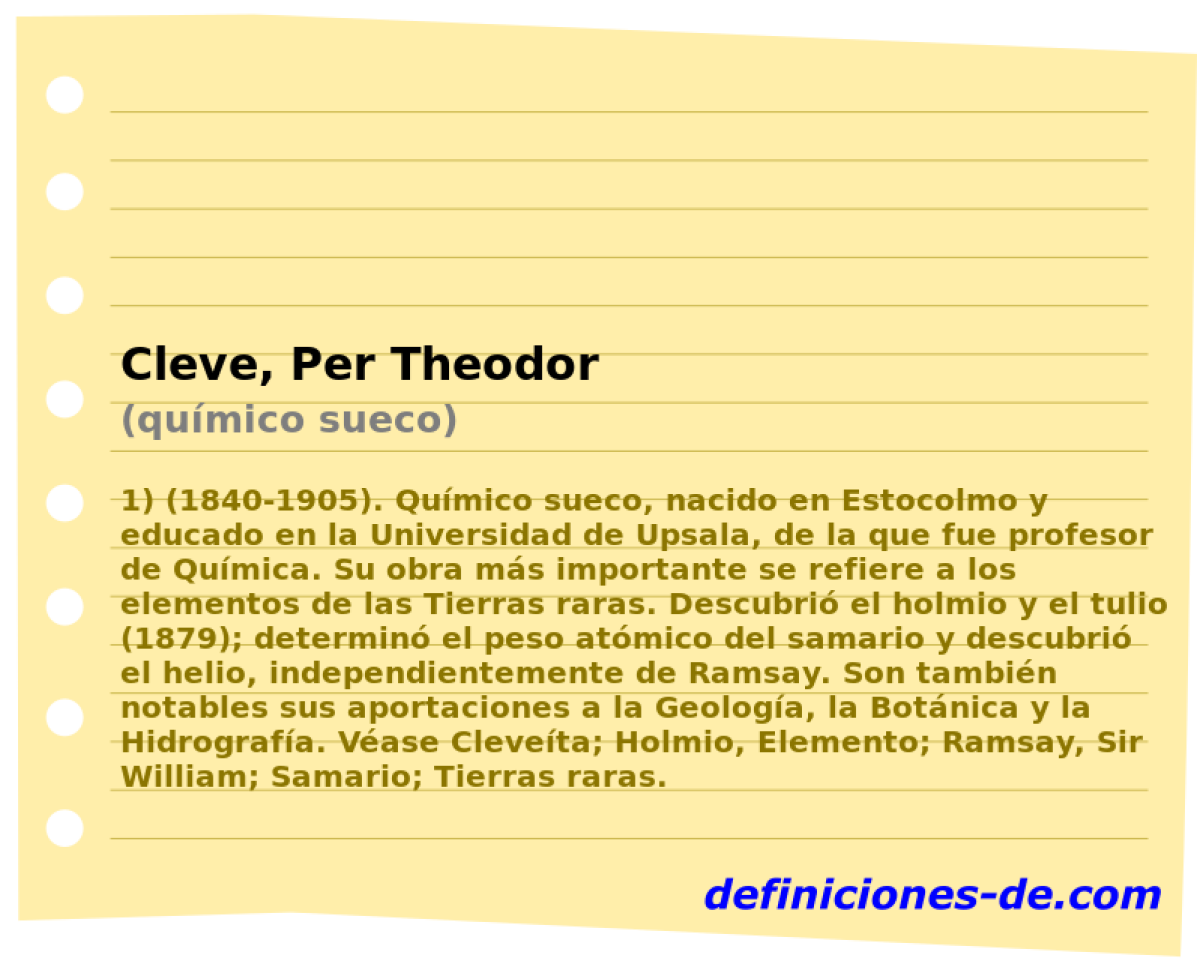 Cleve, Per Theodor (qumico sueco)