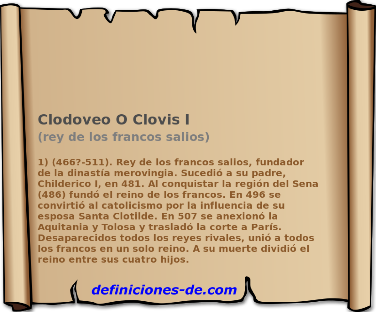 Clodoveo O Clovis I (rey de los francos salios)