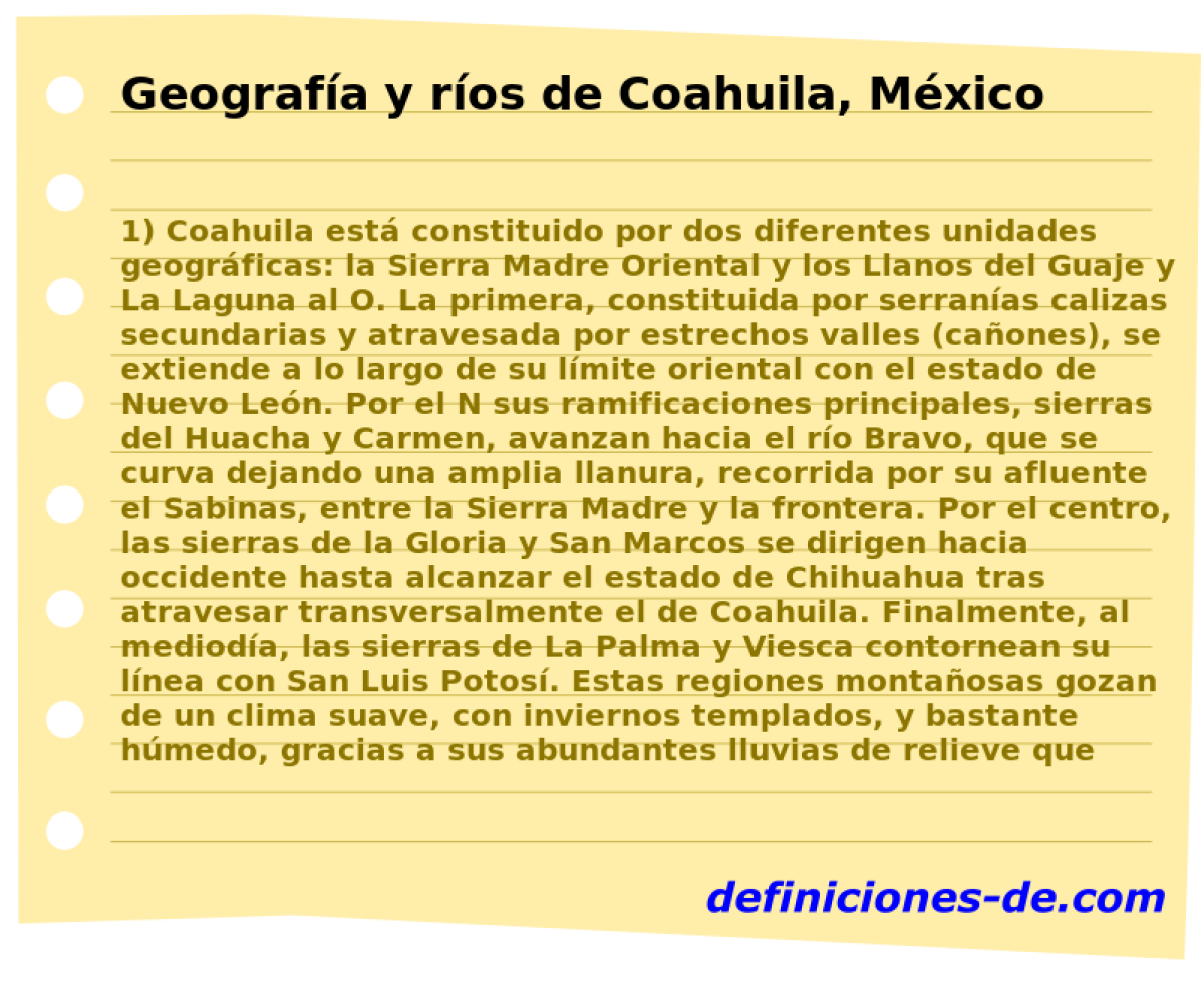 Geografa y ros de Coahuila, Mxico 