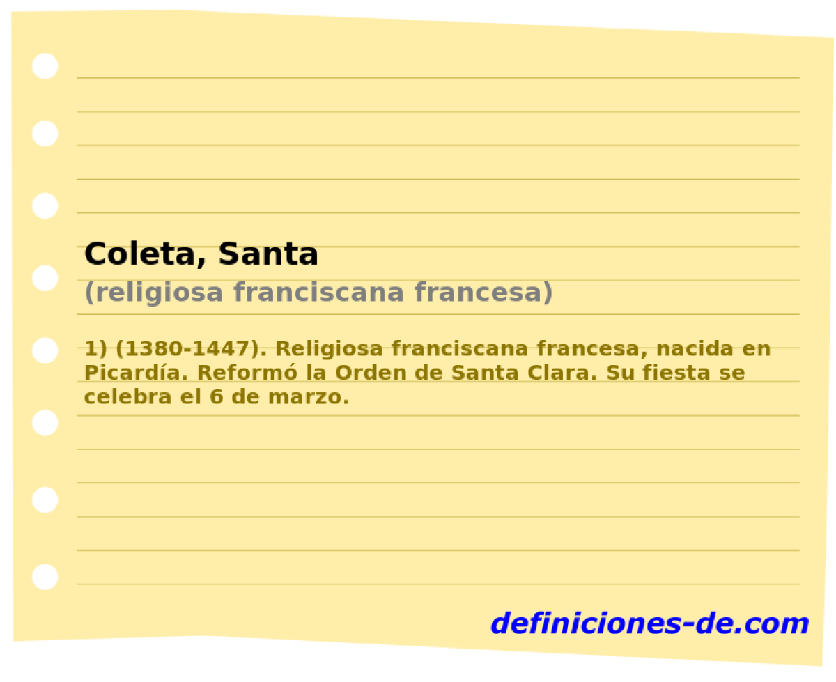 Coleta, Santa (religiosa franciscana francesa)