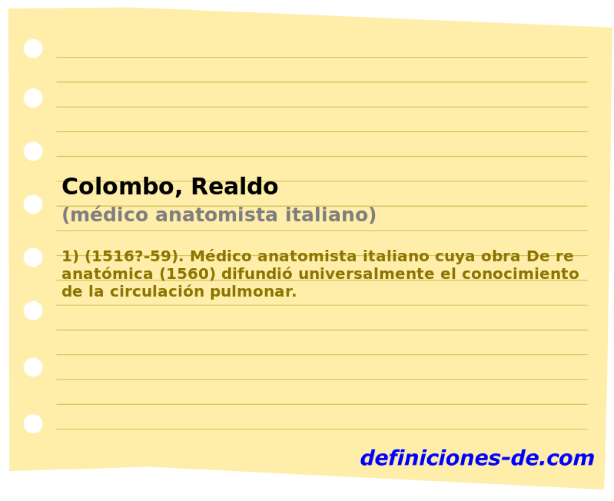 Colombo, Realdo (mdico anatomista italiano)