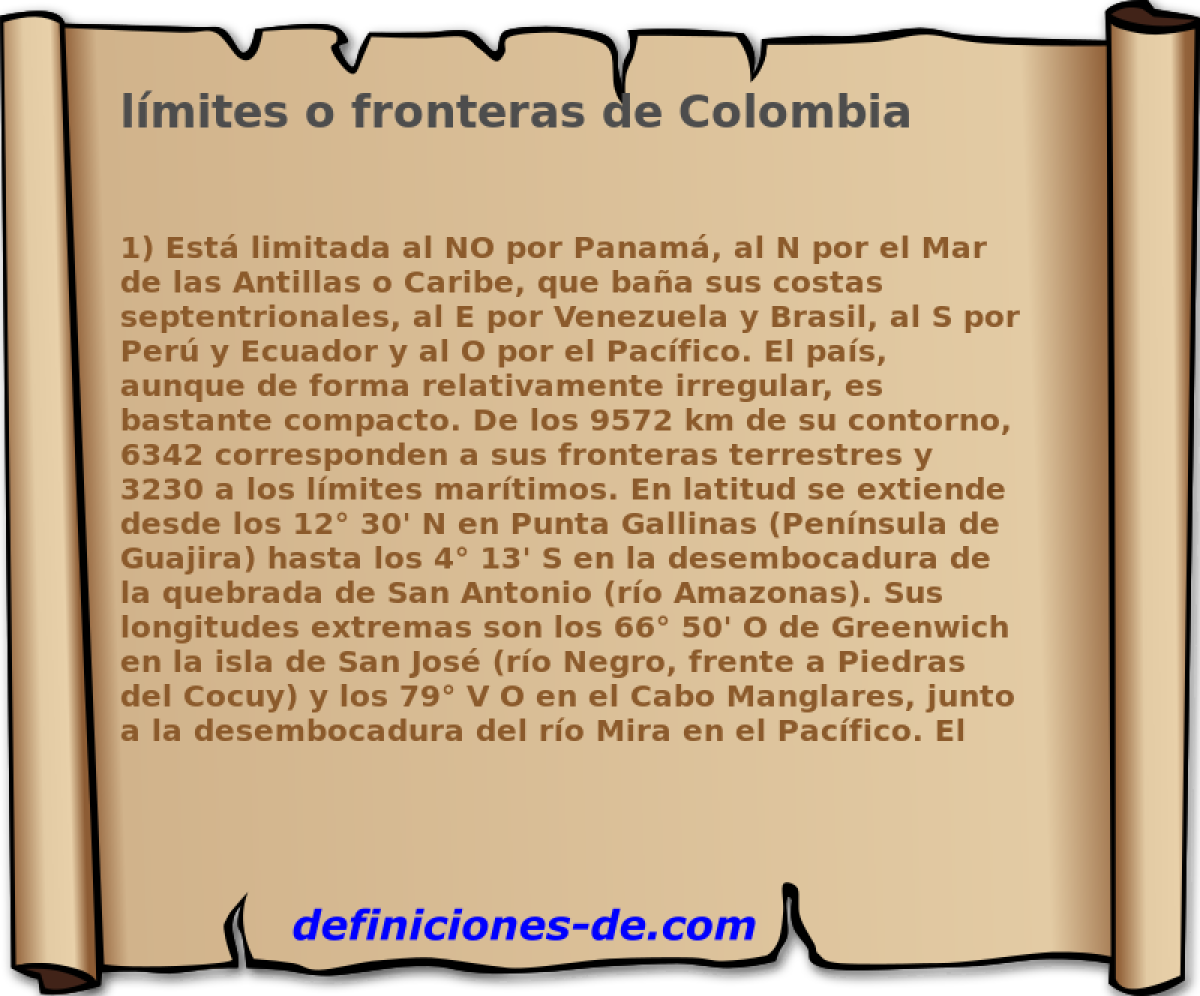 lmites o fronteras de Colombia 