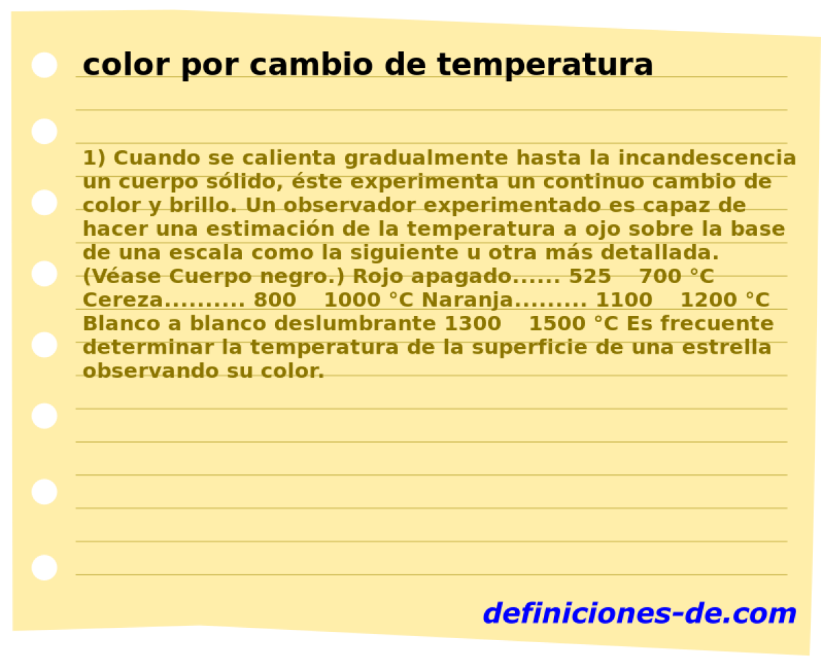 color por cambio de temperatura 