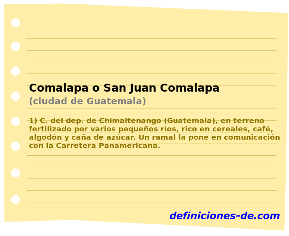 Comalapa o San Juan Comalapa (ciudad de Guatemala)