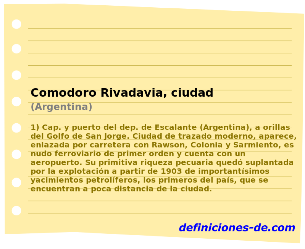 Comodoro Rivadavia, ciudad (Argentina)