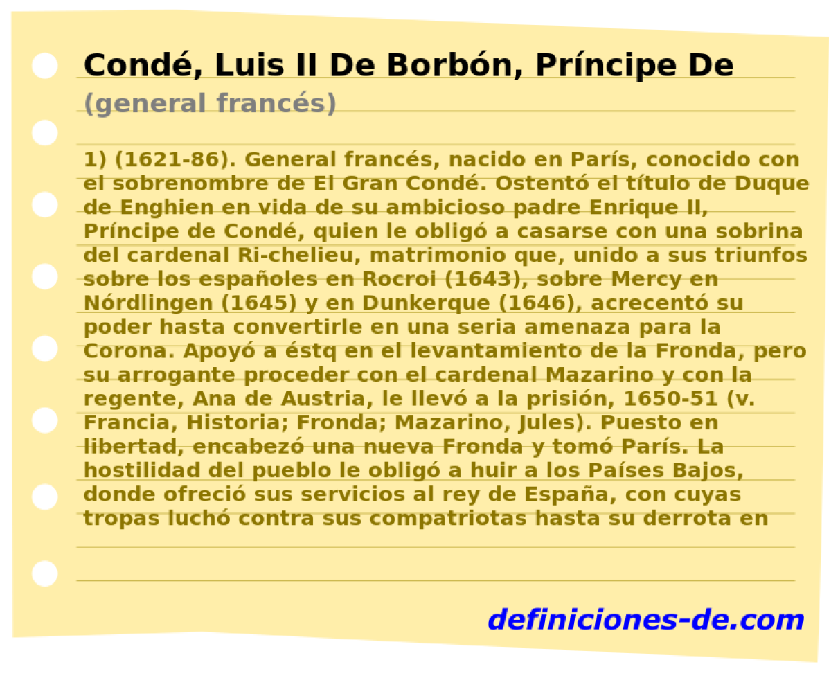 Cond, Luis II De Borbn, Prncipe De (general francs)
