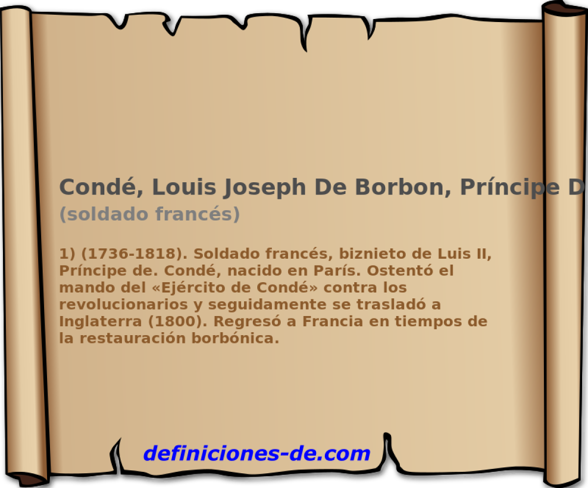 Cond, Louis Joseph De Borbon, Prncipe De (soldado francs)