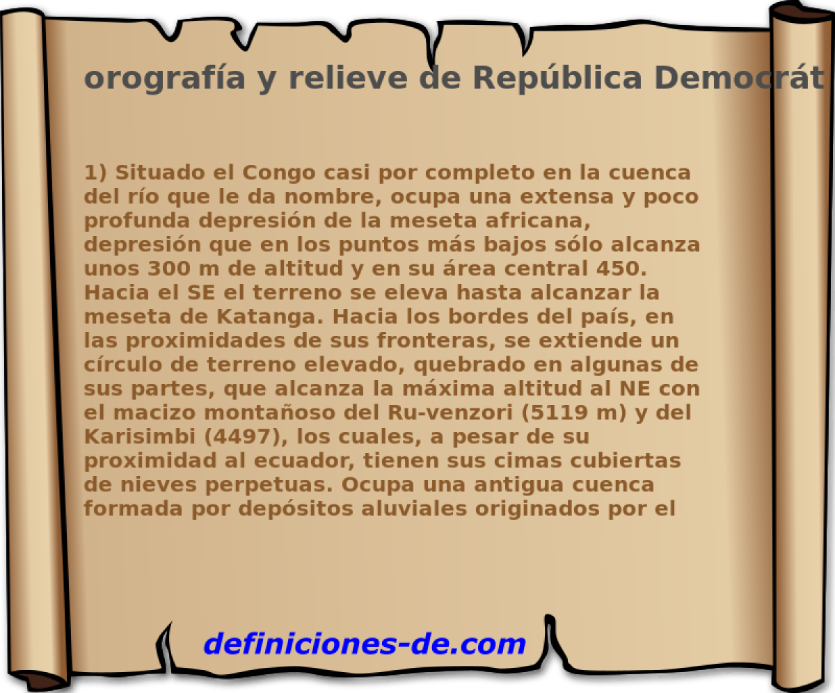 orografa y relieve de Repblica Democrtica del Congo 