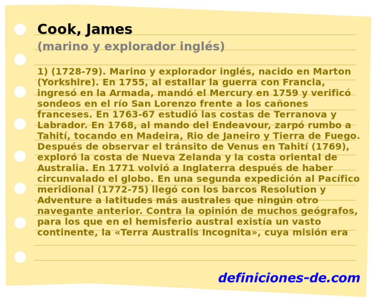 Cook, James (marino y explorador ingls)