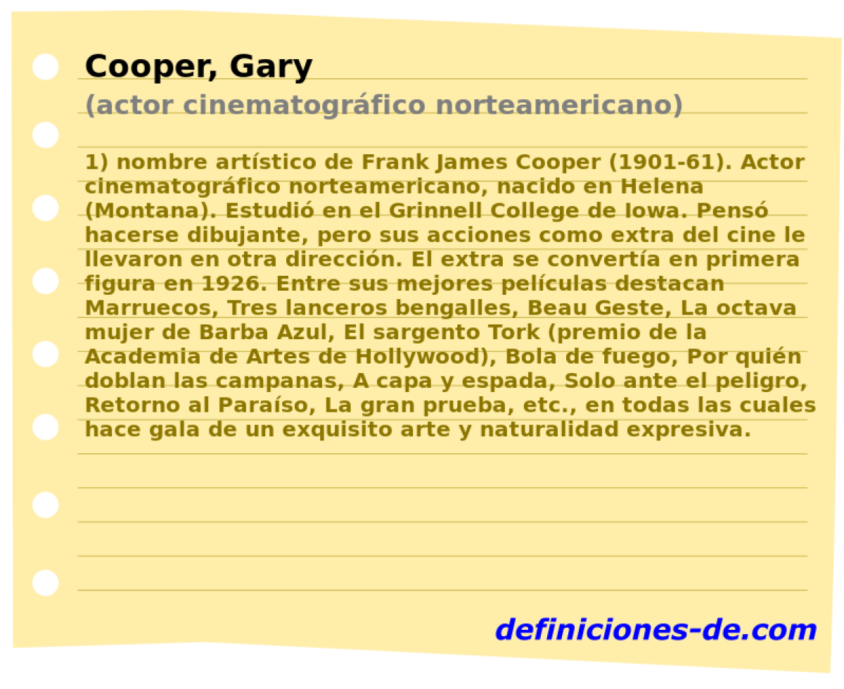Cooper, Gary (actor cinematogrfico norteamericano)