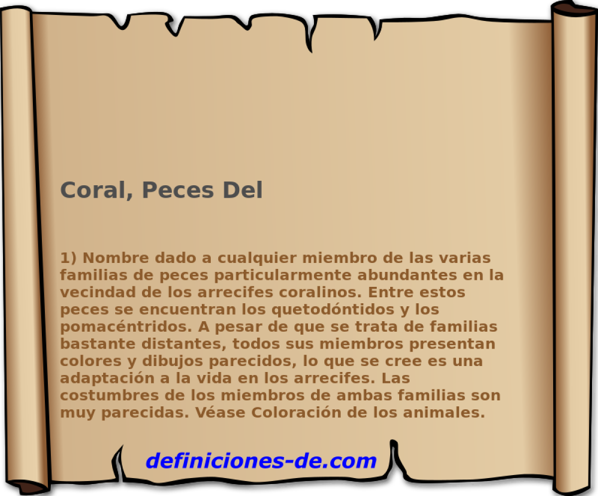 Coral, Peces Del 