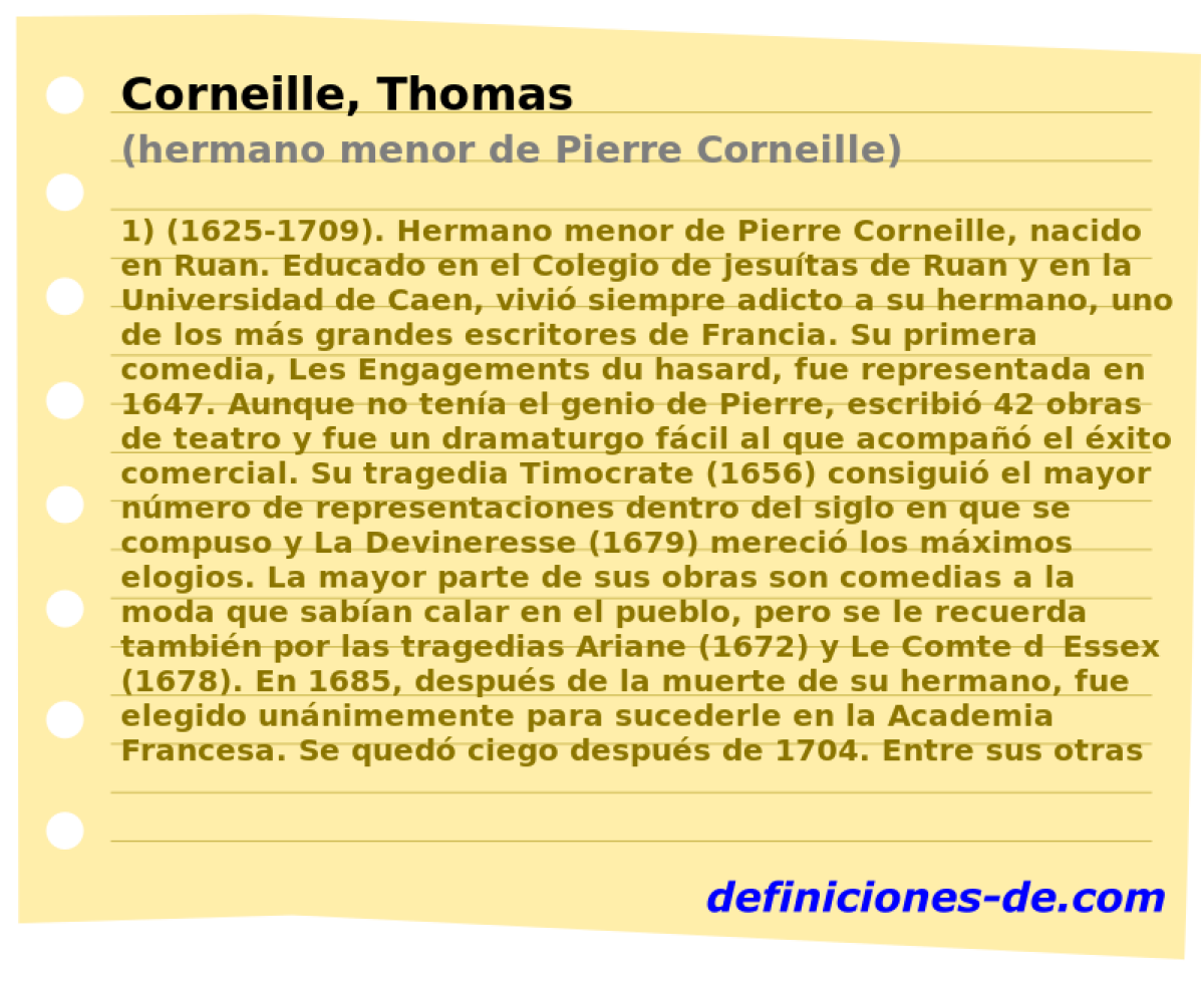 Corneille, Thomas (hermano menor de Pierre Corneille)