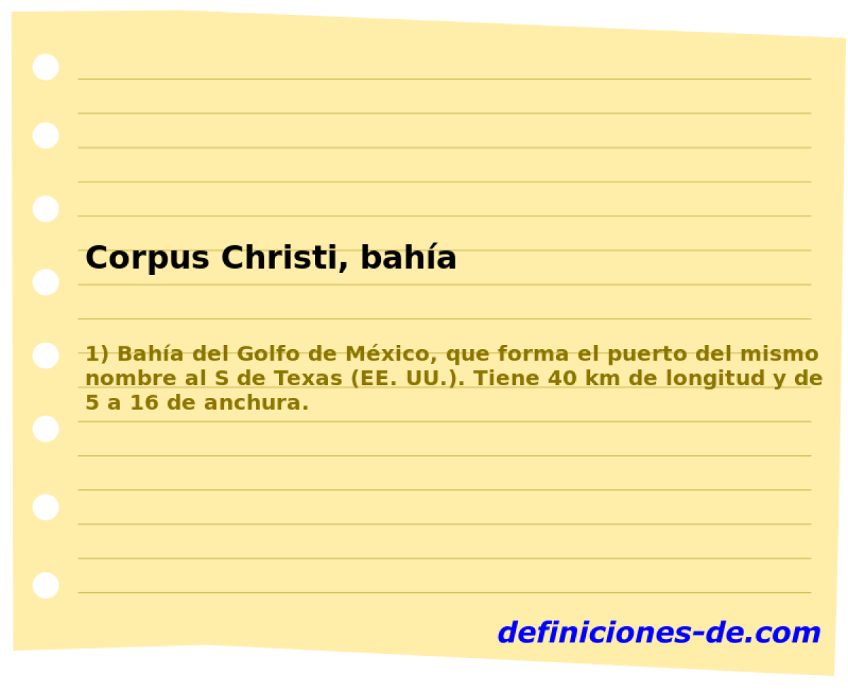 Corpus Christi, baha 