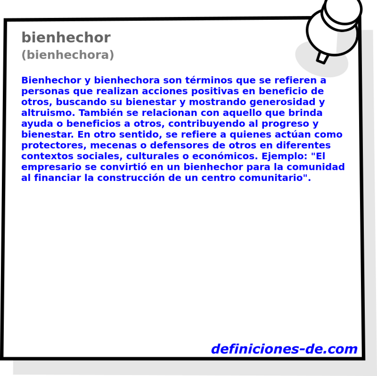 bienhechor (bienhechora)