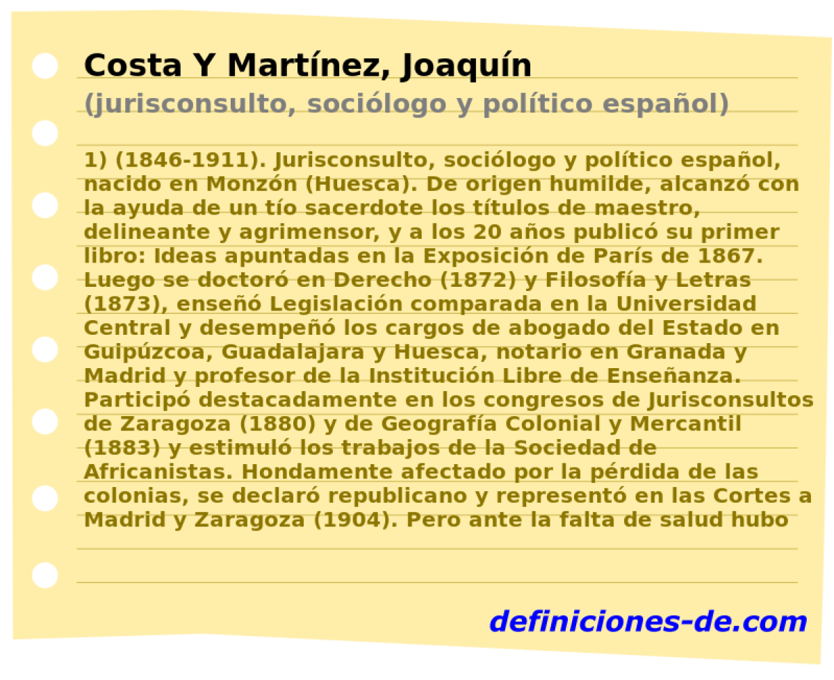 Costa Y Martnez, Joaqun (jurisconsulto, socilogo y poltico espaol)