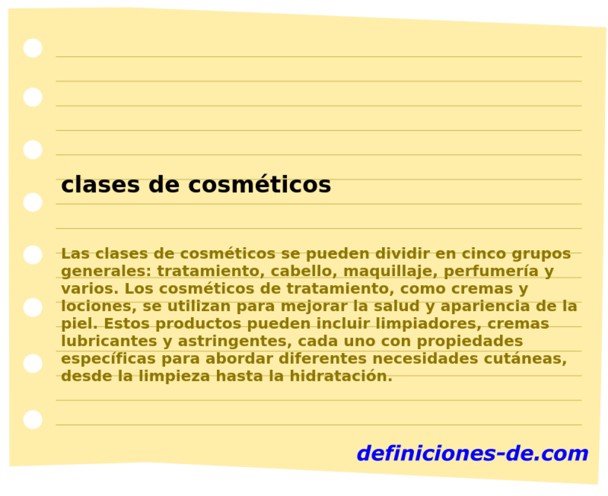 clases de cosmticos 