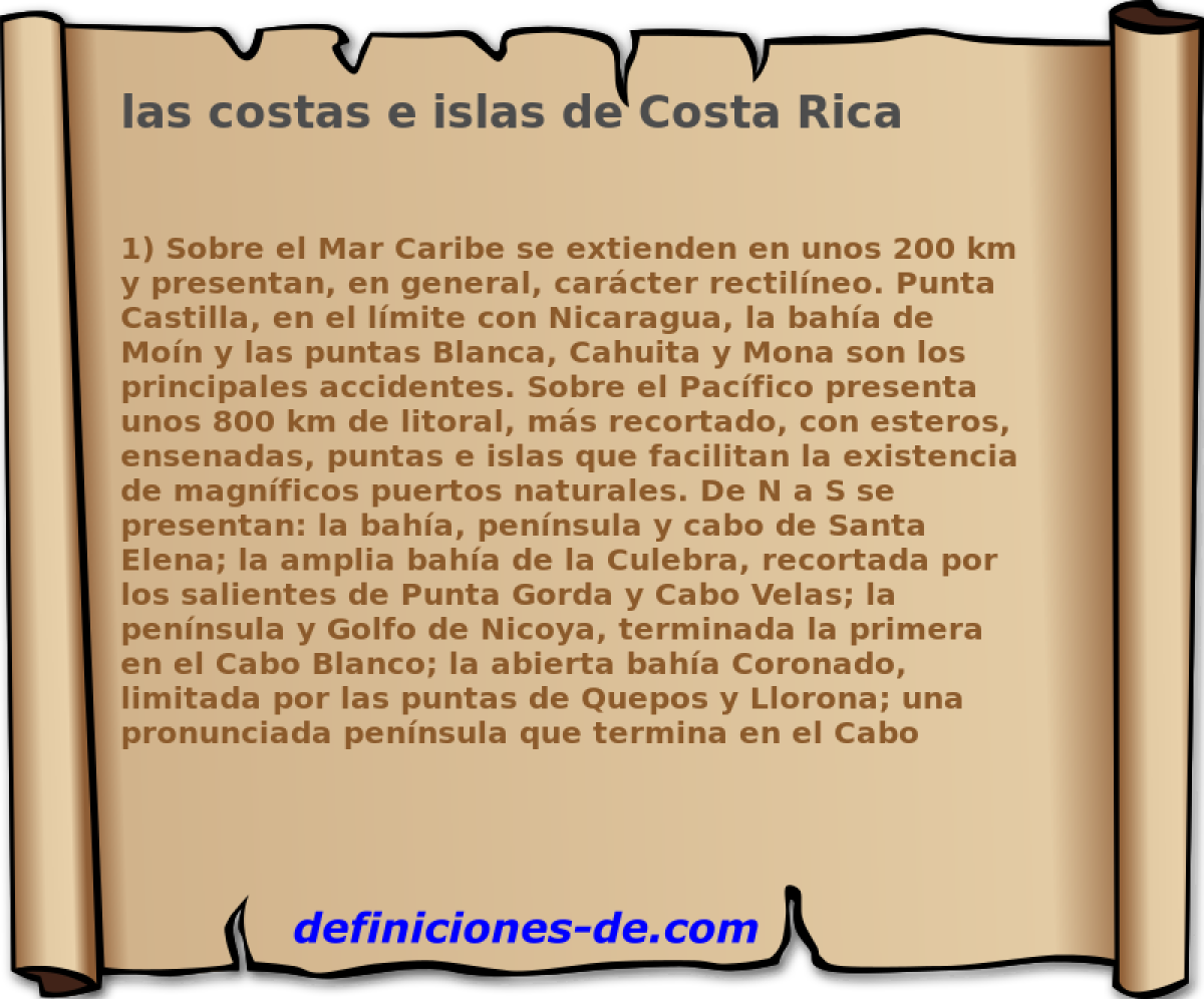 las costas e islas de Costa Rica 