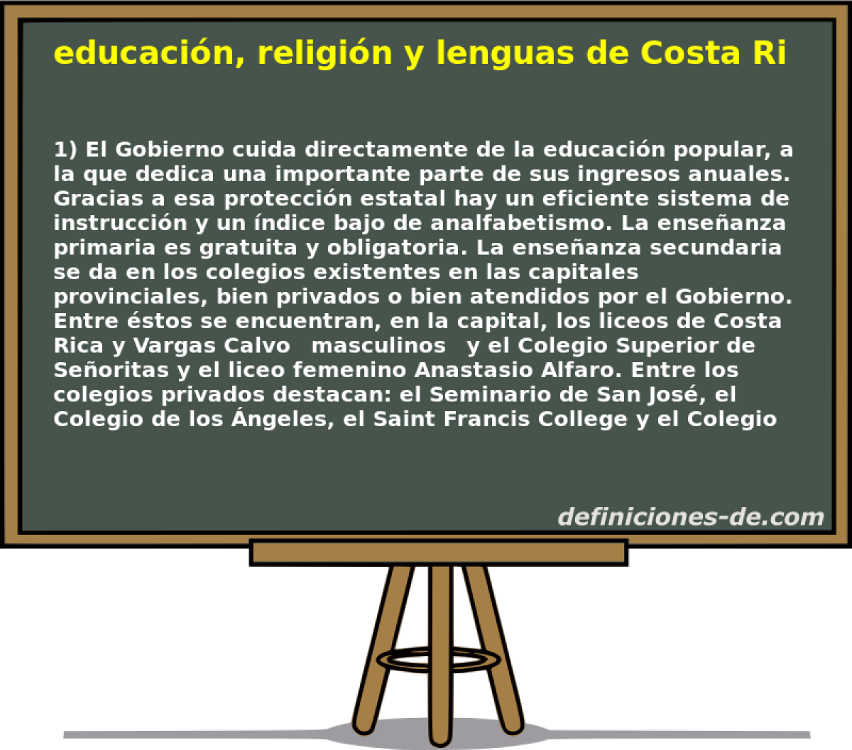 educacin, religin y lenguas de Costa Rica 