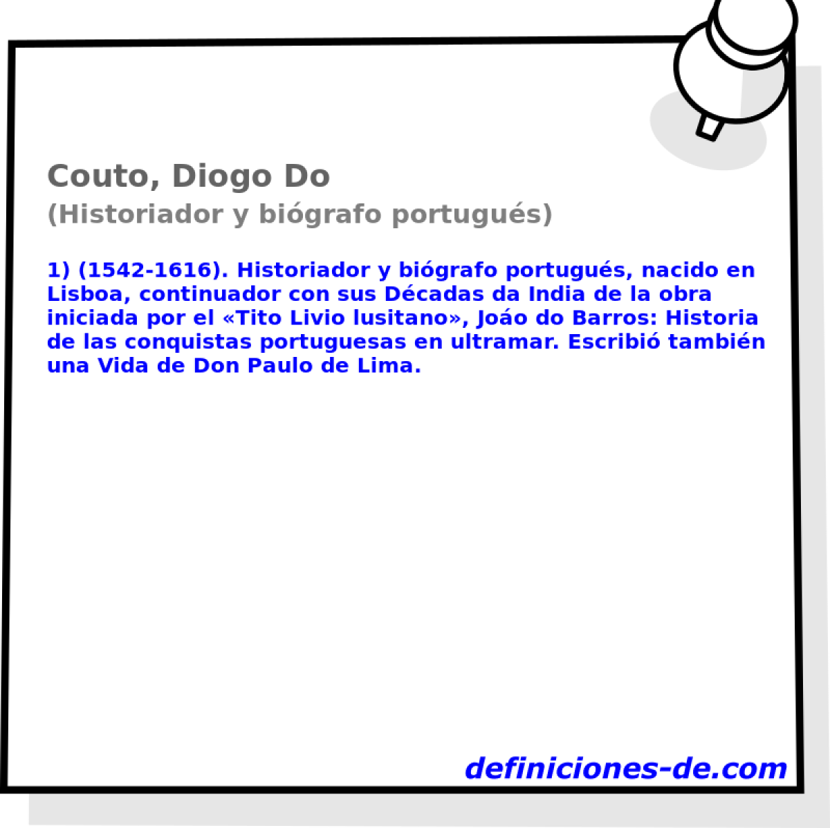 Couto, Diogo Do (Historiador y bigrafo portugus)
