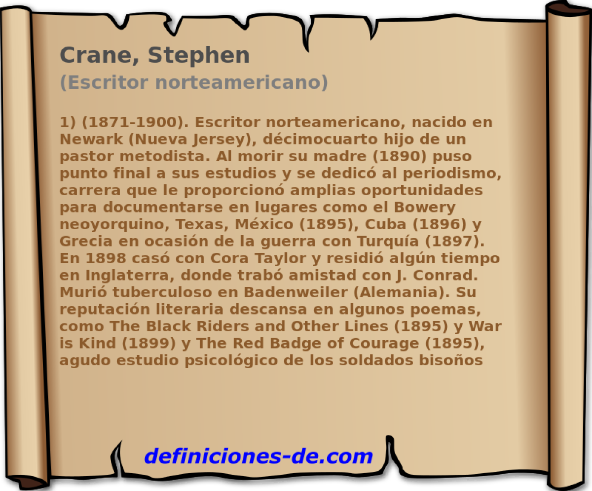 Crane, Stephen (Escritor norteamericano)