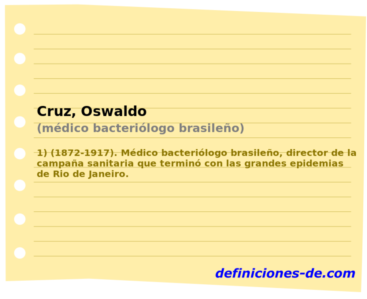 Cruz, Oswaldo (mdico bacterilogo brasileo)