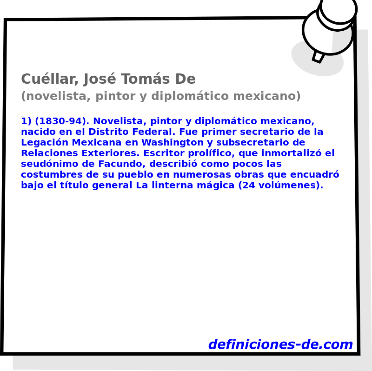 Cullar, Jos Toms De (novelista, pintor y diplomtico mexicano)