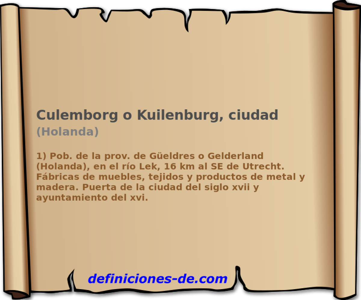 Culemborg o Kuilenburg, ciudad (Holanda)