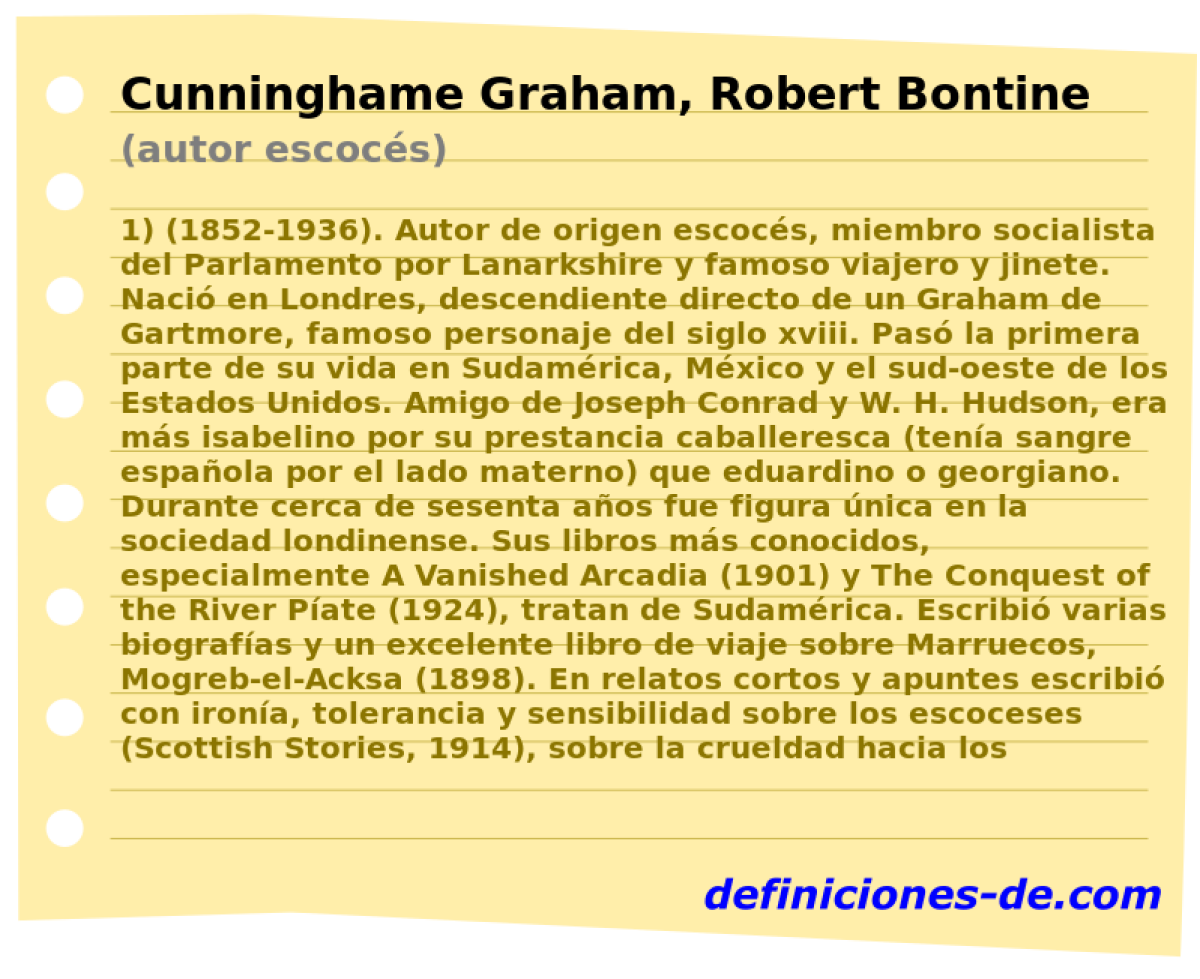 Cunninghame Graham, Robert Bontine (autor escocs)