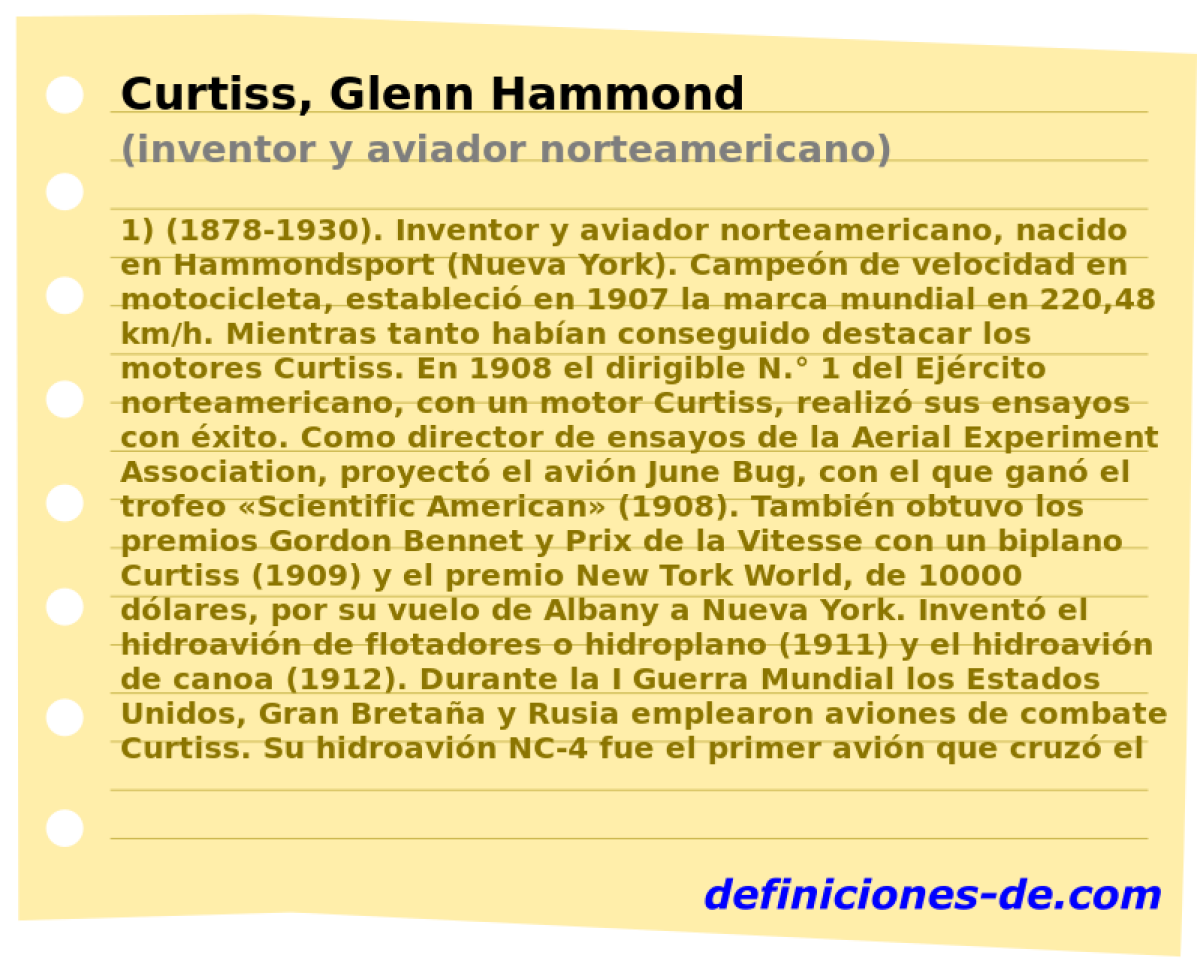 Curtiss, Glenn Hammond (inventor y aviador norteamericano)
