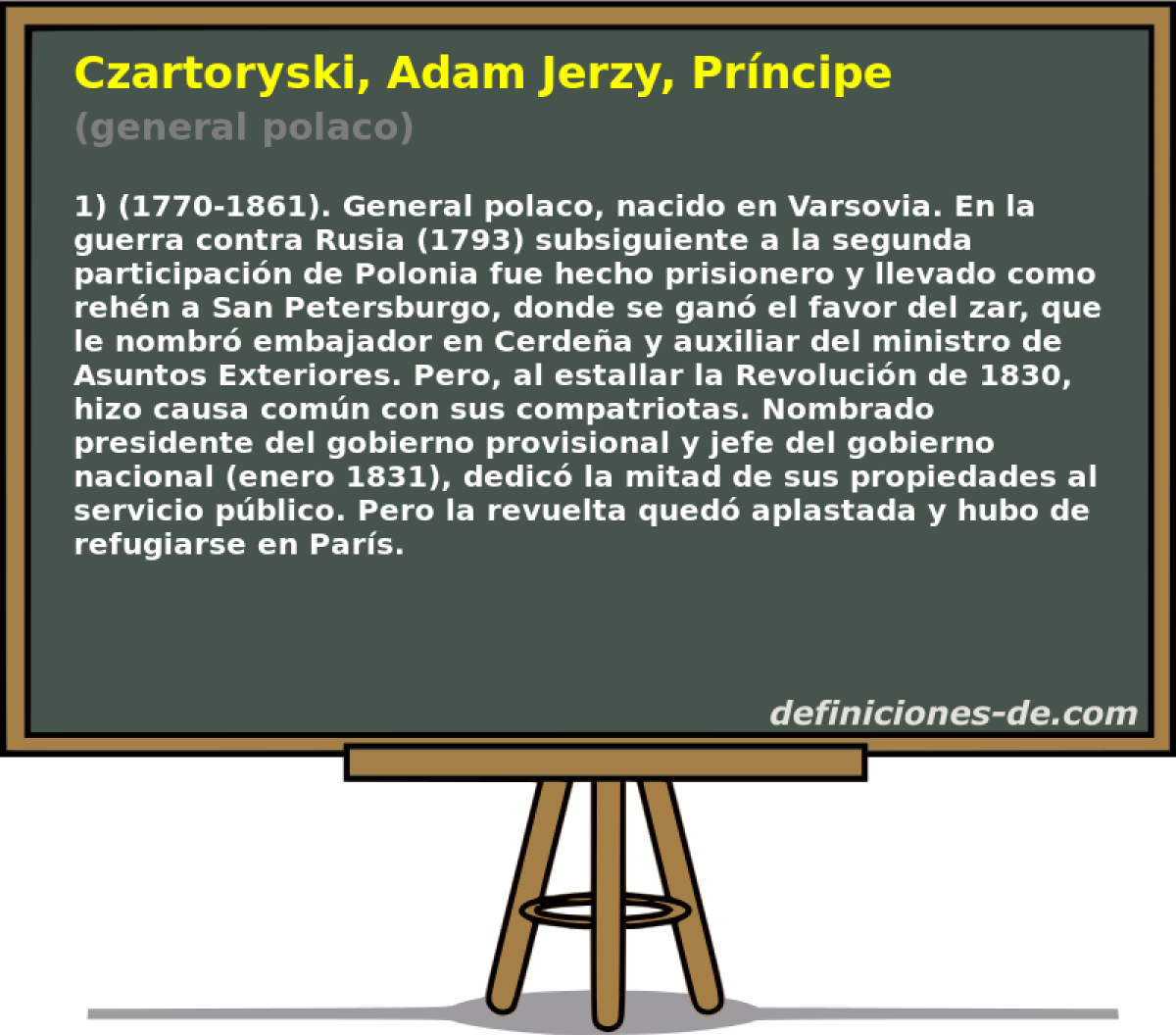 Czartoryski, Adam Jerzy, Prncipe (general polaco)