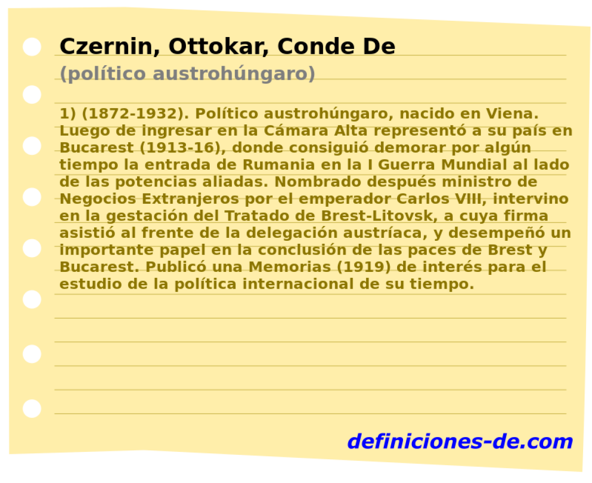 Czernin, Ottokar, Conde De (poltico austrohngaro)