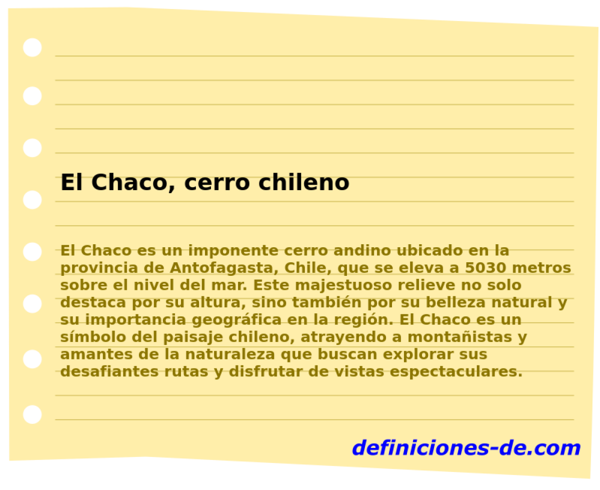 El Chaco, cerro chileno 