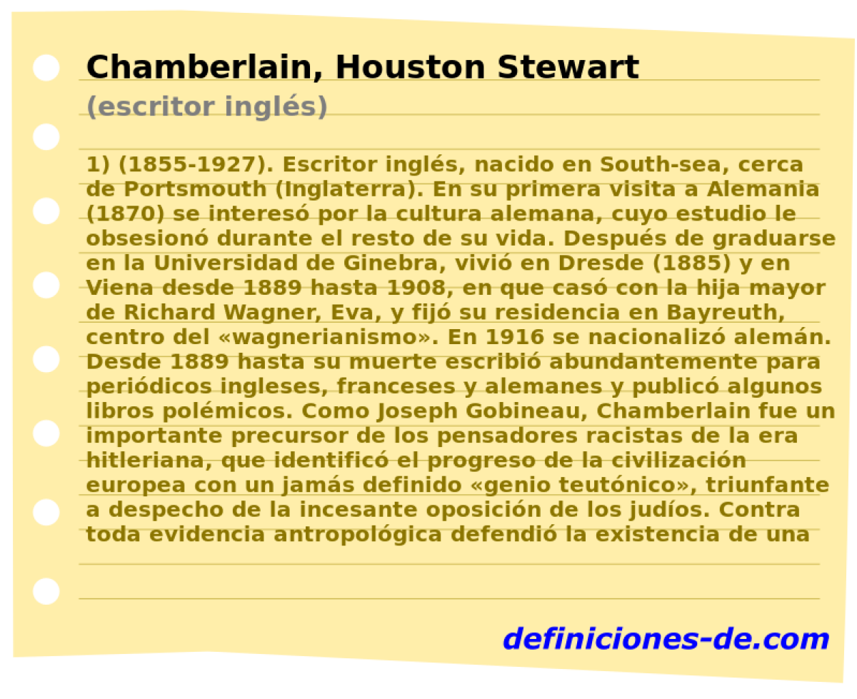 Chamberlain, Houston Stewart (escritor ingls)