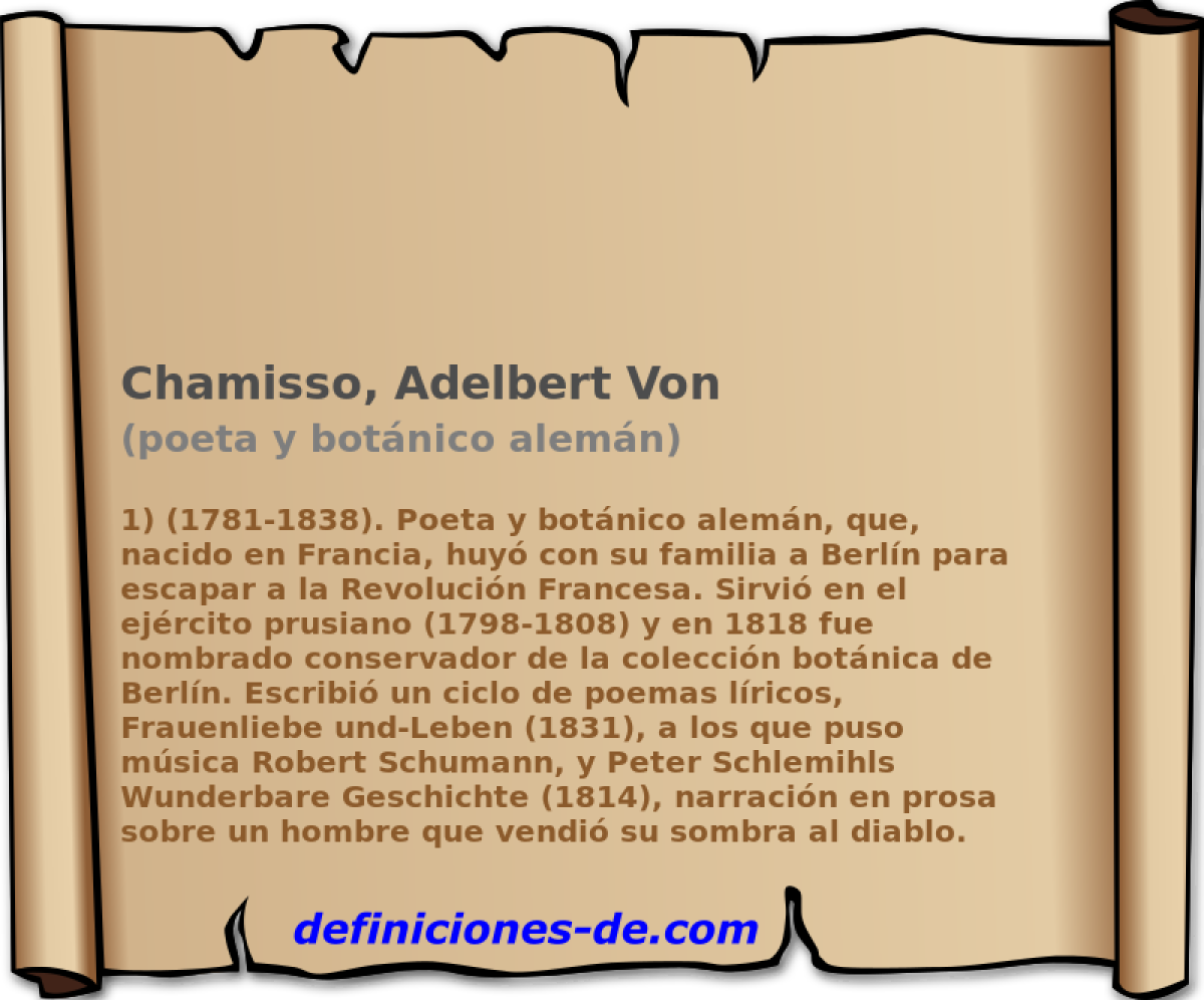 Chamisso, Adelbert Von (poeta y botnico alemn)