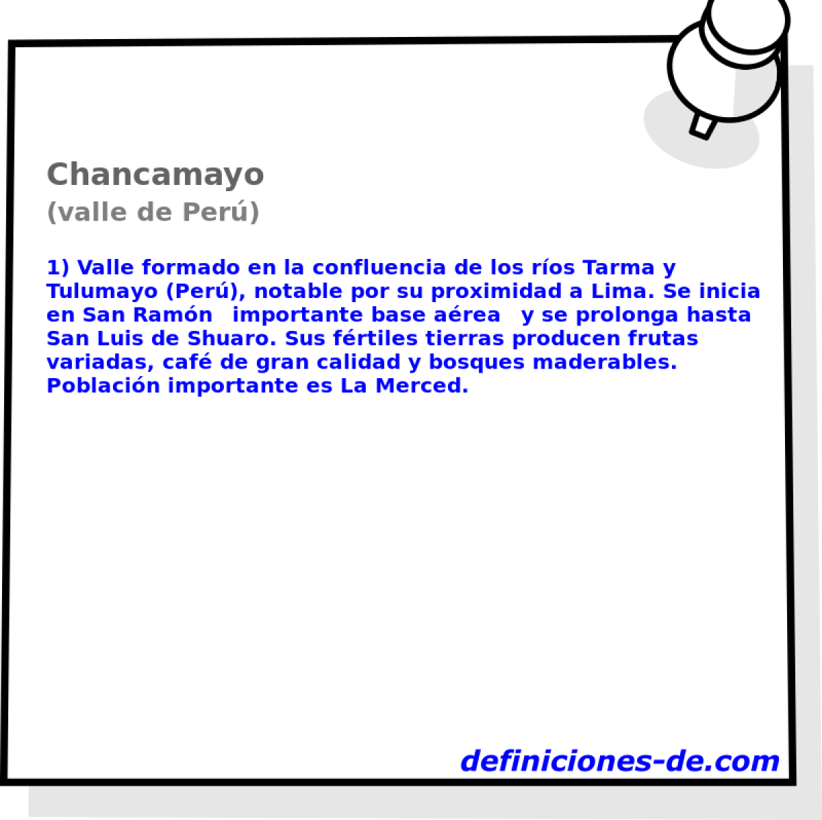 Chancamayo (valle de Per)