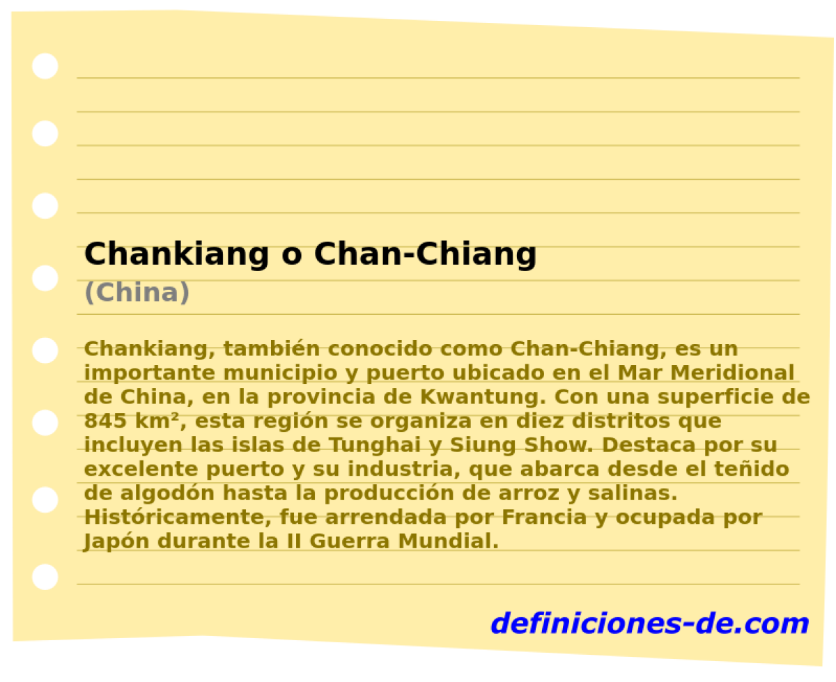 Chankiang o Chan-Chiang (China)