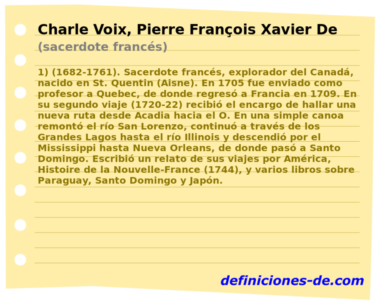 Charle Voix, Pierre Franois Xavier De (sacerdote francs)