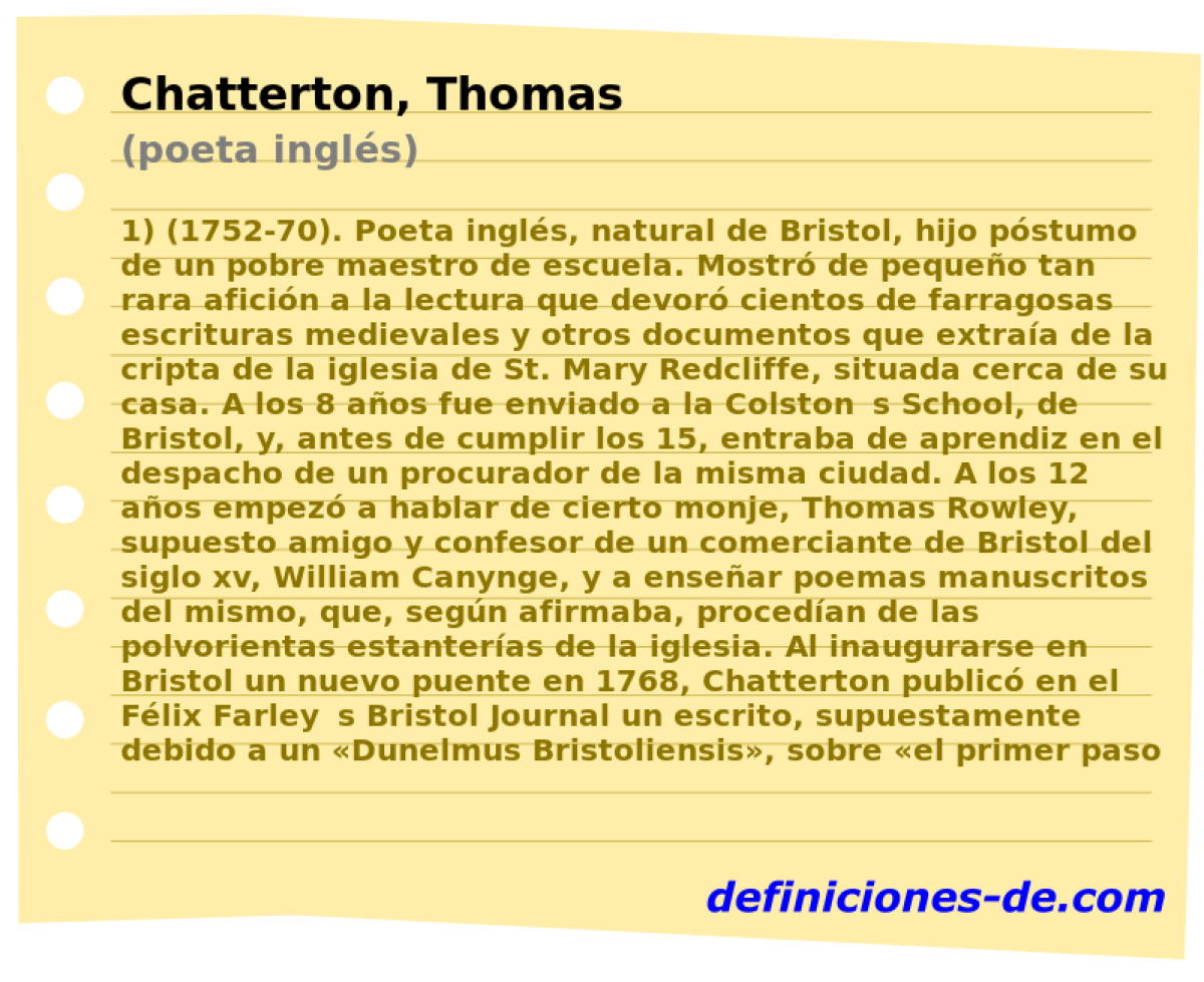 Chatterton, Thomas (poeta ingls)