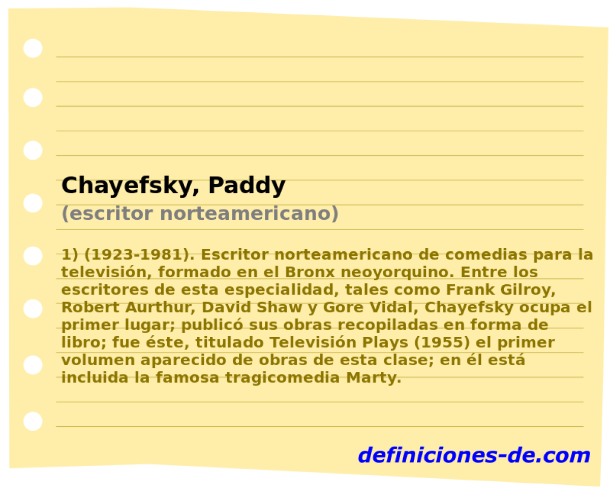 Chayefsky, Paddy (escritor norteamericano)