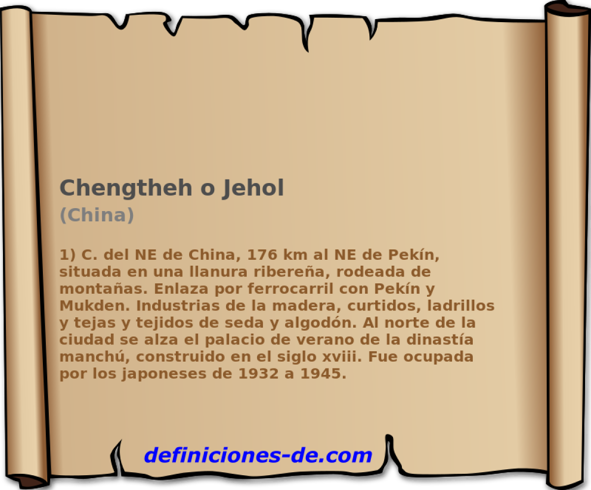 Chengtheh o Jehol (China)