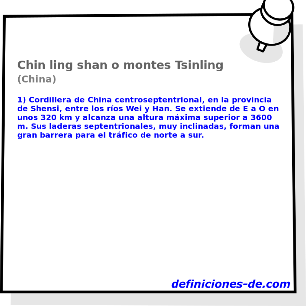 Chin ling shan o montes Tsinling (China)