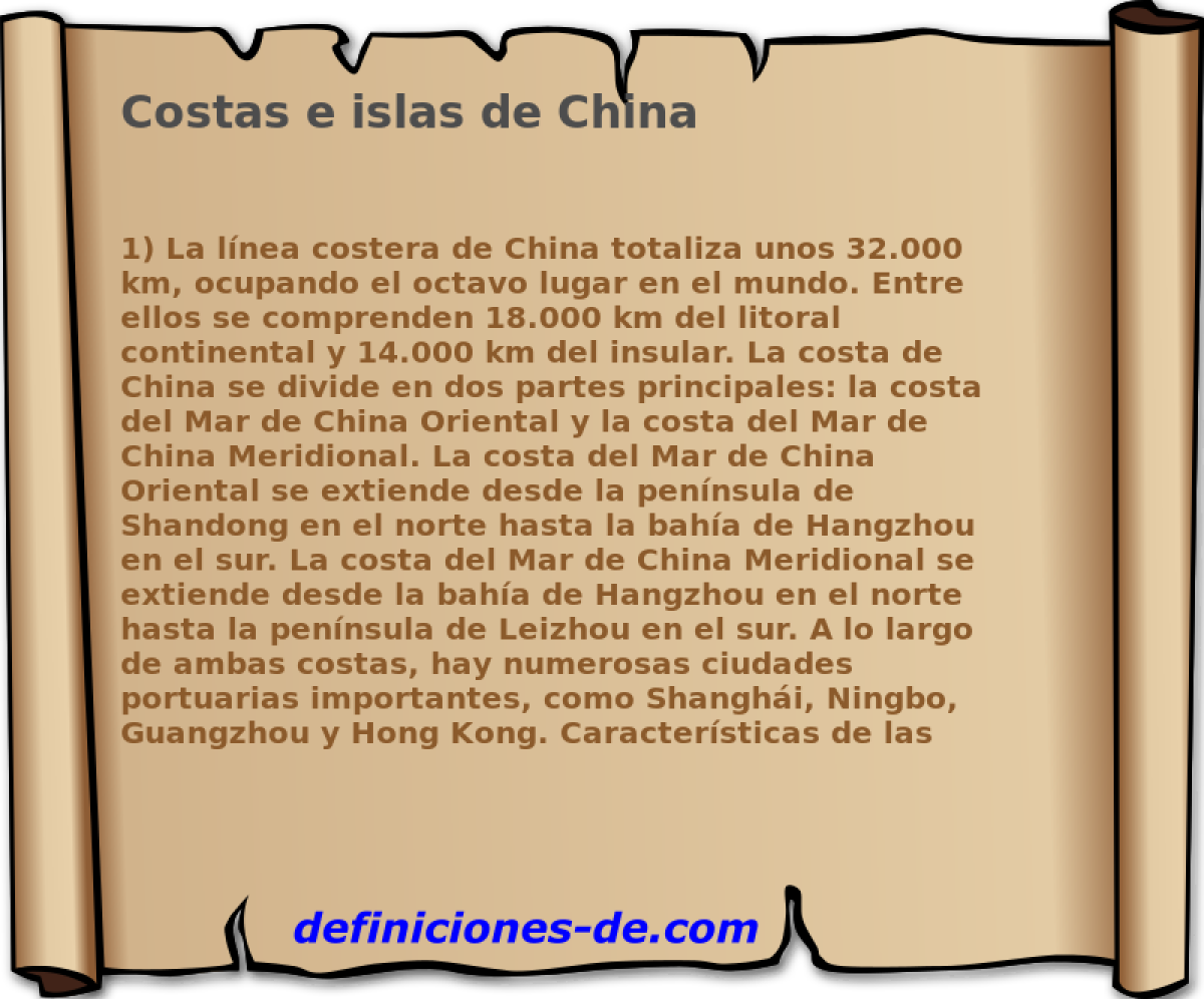 Costas e islas de China 