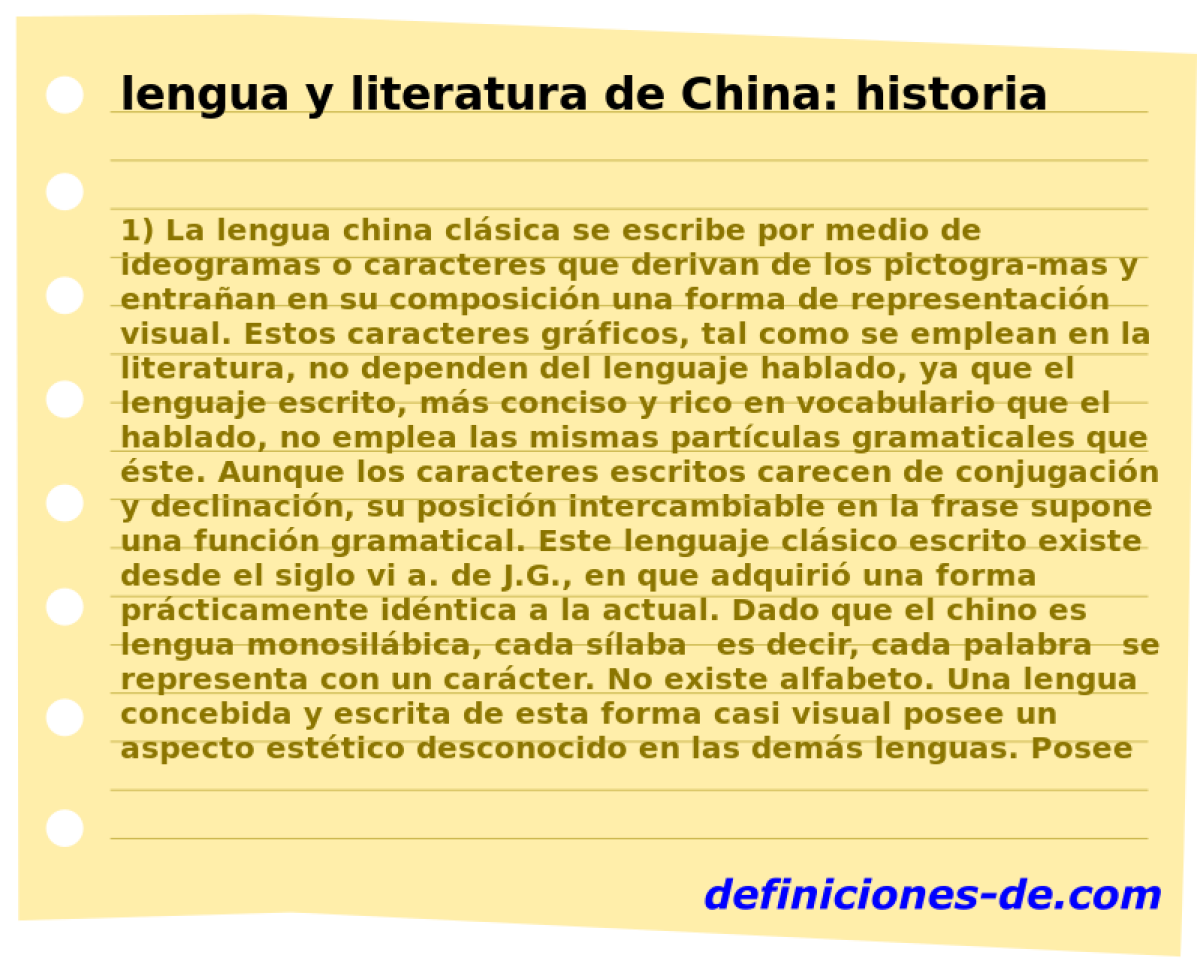 lengua y literatura de China: historia 