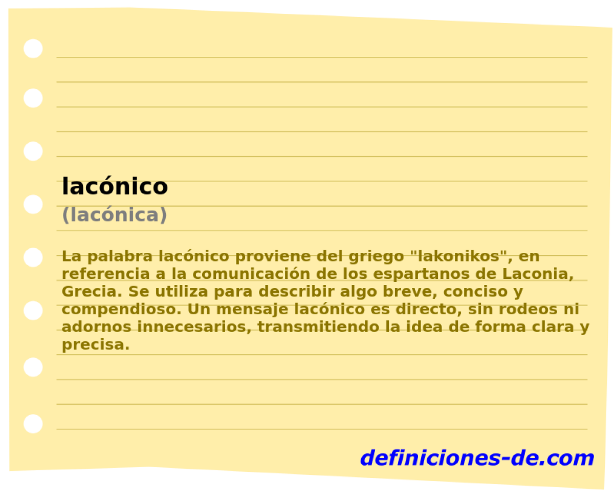 lacnico (lacnica)