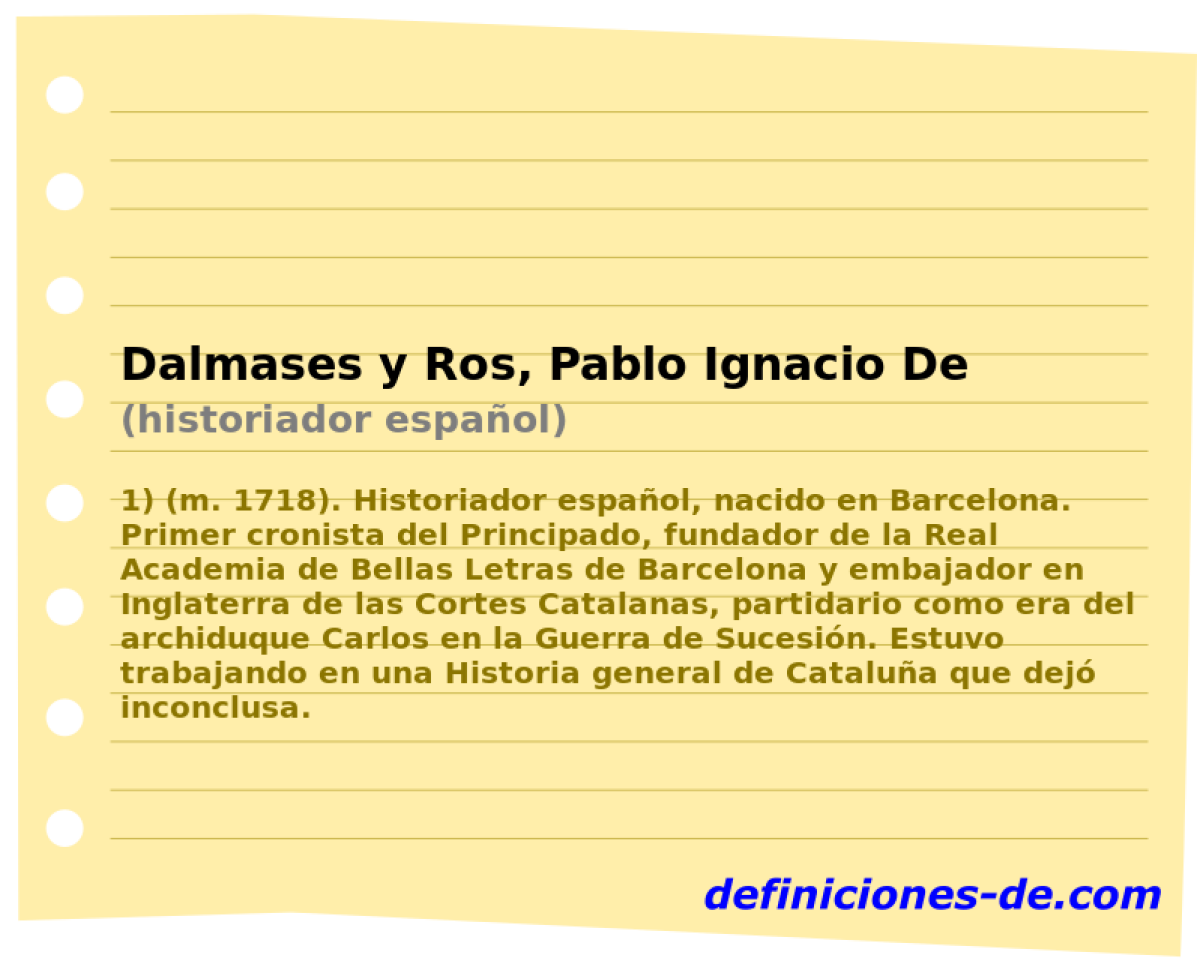Dalmases y Ros, Pablo Ignacio De (historiador espaol)