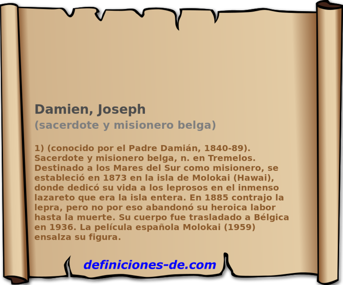 Damien, Joseph (sacerdote y misionero belga)