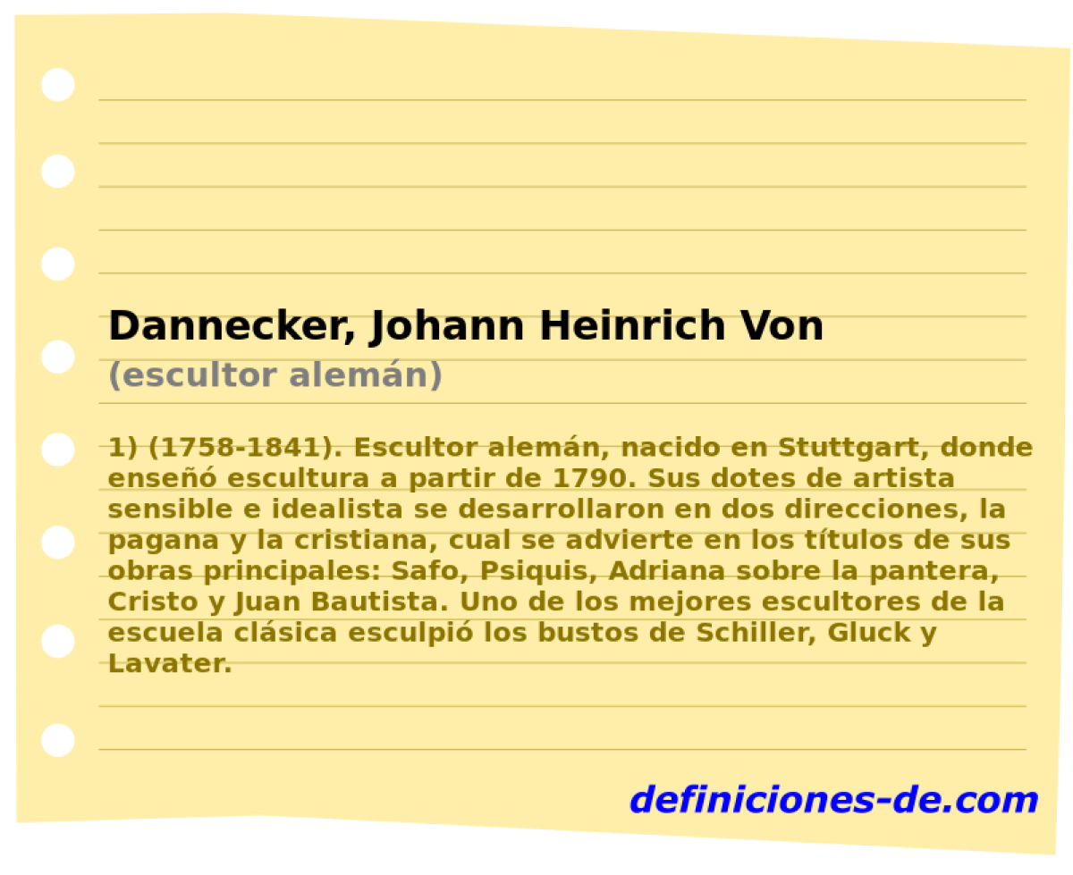 Dannecker, Johann Heinrich Von (escultor alemn)