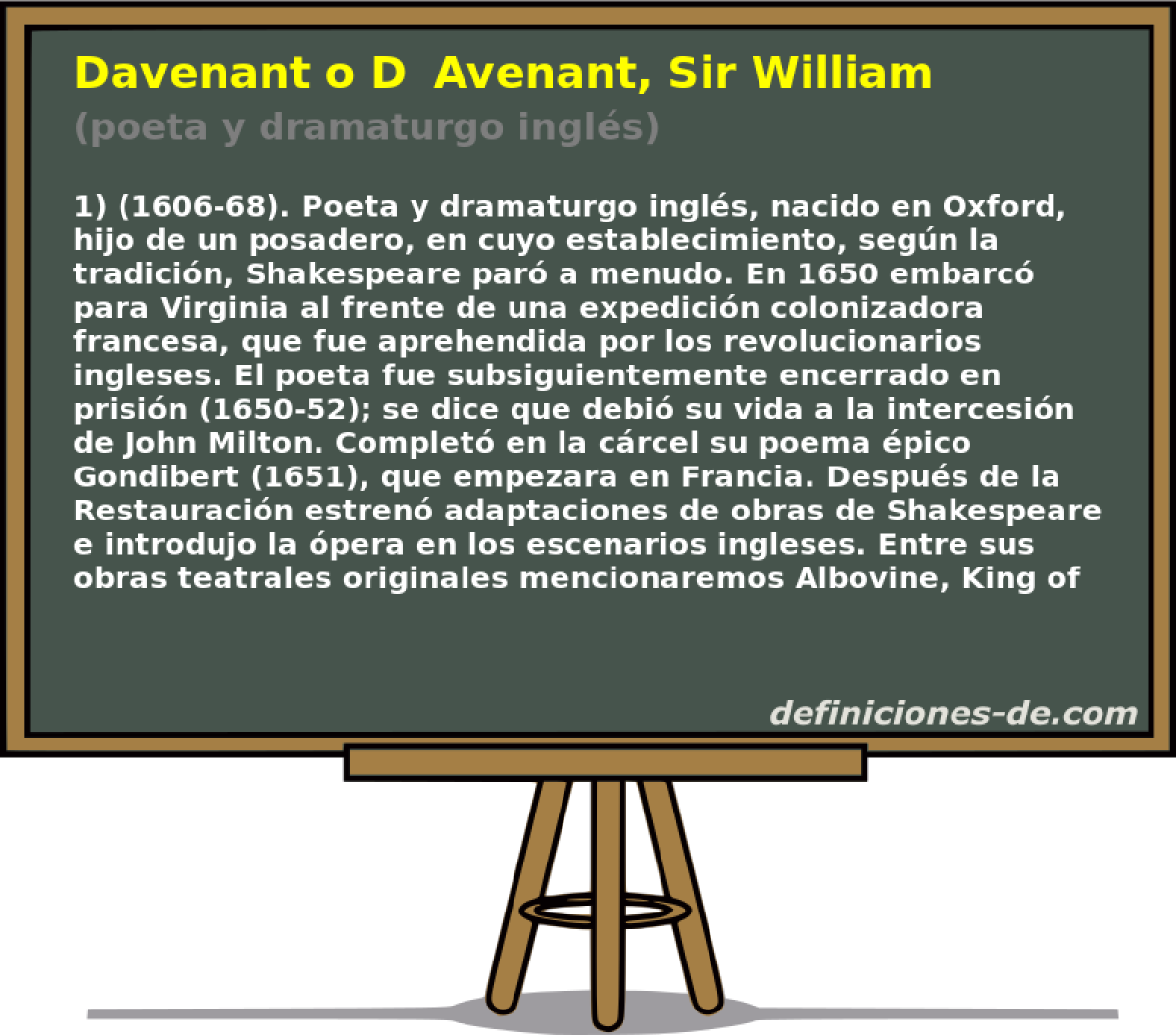 Davenant o DAvenant, Sir William (poeta y dramaturgo ingls)