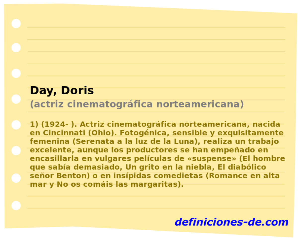Day, Doris (actriz cinematogrfica norteamericana)